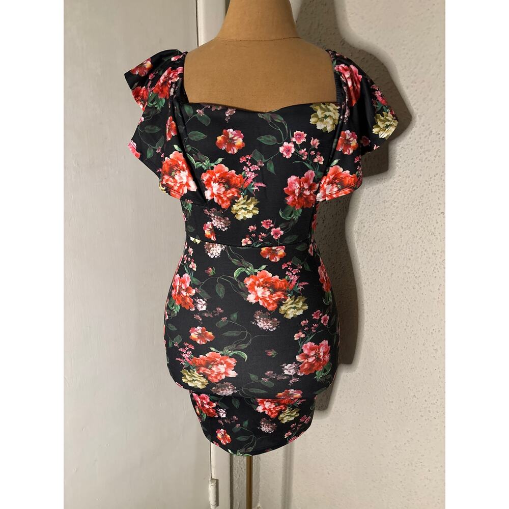 Symphony Floral Body Con Dress S Wedding Party Special Occasion Coquette Girl